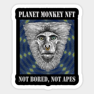 On Planet Monkey nft Collection Not Bored Apes Sticker